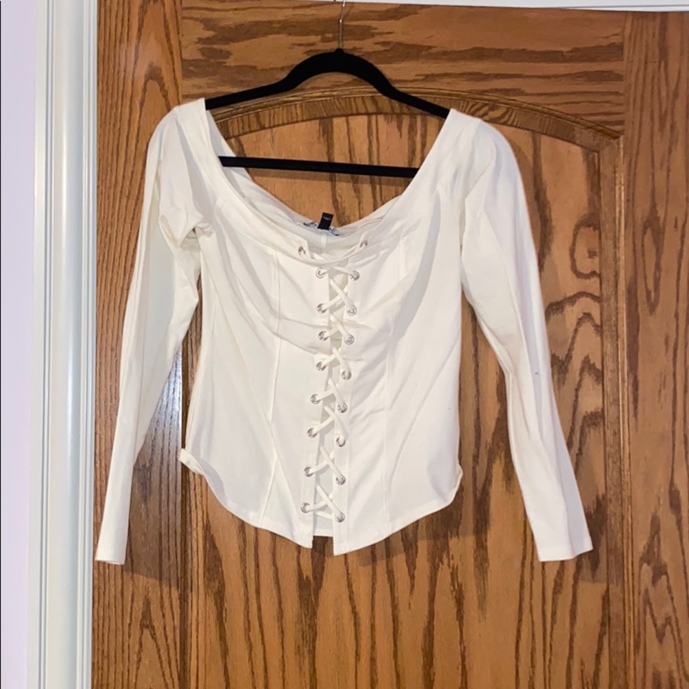 express Off the shoulder corset long sleeve